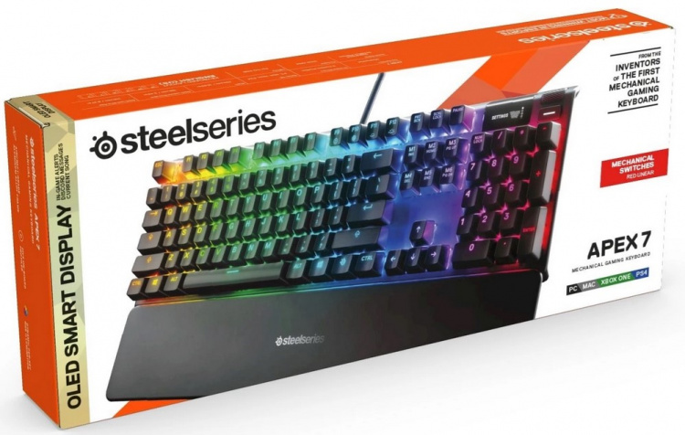 SteelSeries Apex 7 Gamingtangentbord med RGB och OLED-display
