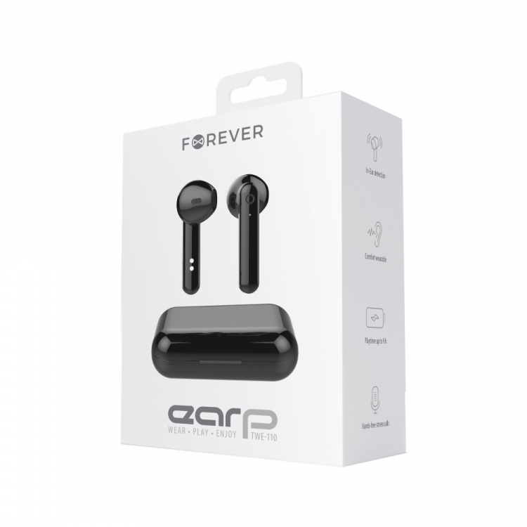 Forever TWE-110 Earp Bluetooth Headphones, Black