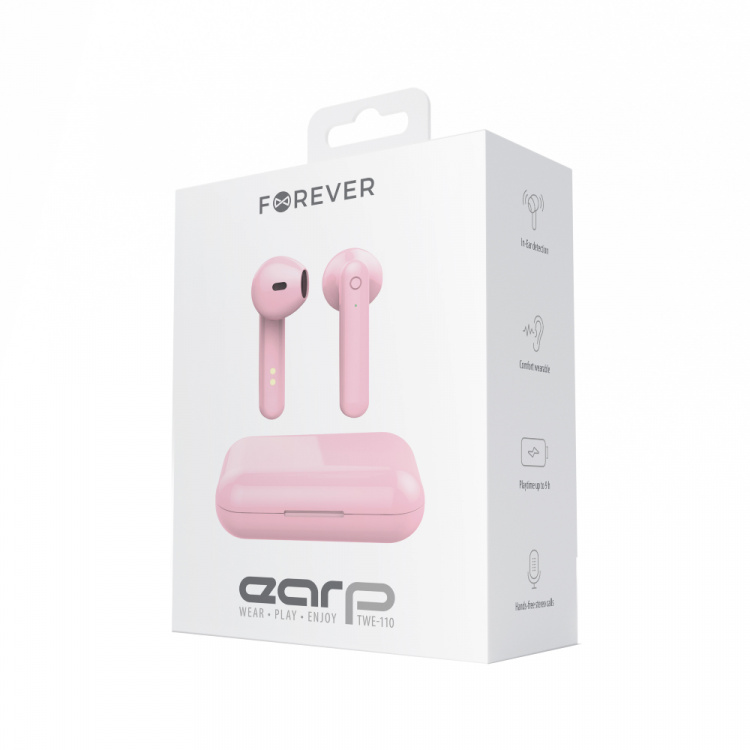 Forever TWE-110 Earp Bluetooth Headphones, Pink