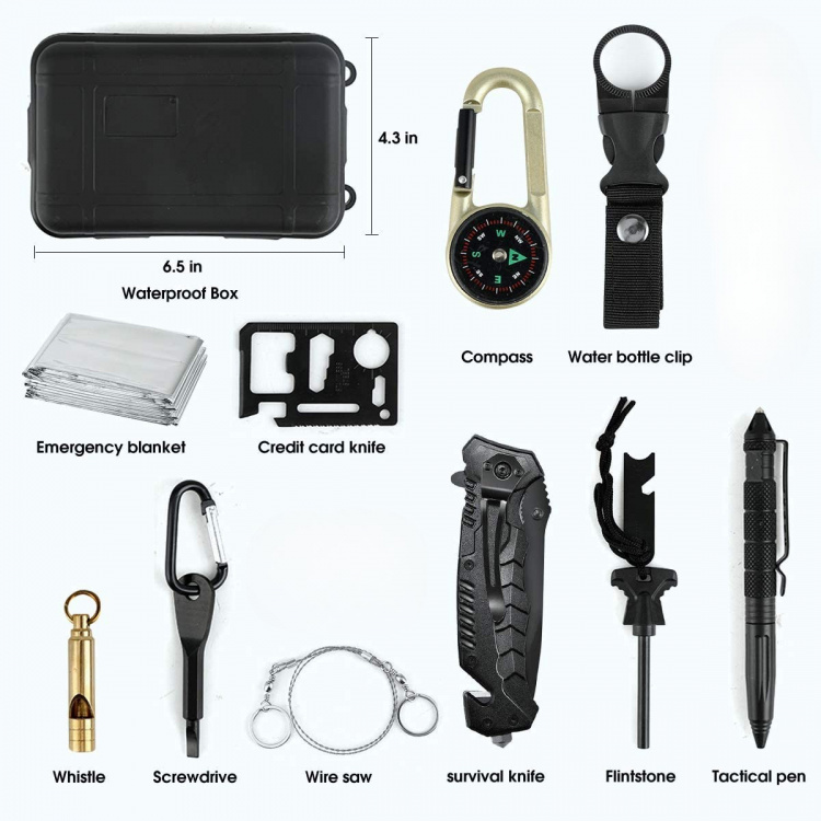 Överlevnadskit i 10 delar - Svart