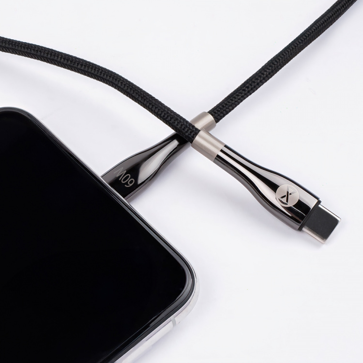 Forever Sleek cable USB-C - USB-C 1,0 m 60W black