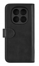 Essentials Xiaomi Redmi Note 14 Pro PU-plånbok, avtagbar, 3 kort, svart