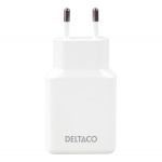 DELTACO USB-C väggladdare 45 W, 2x USB-C PD, slimmad storlek, total effekt 45 W DELTACO USB-C väggladdare 45 W, 2x USB-C PD, slimmad storlek, total effekt 45 W