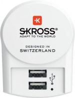 Skross Reseadapter Europa till 2x USB-A Skross Reseadapter Europa till 2x USB-A