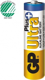 GP Ultra Plus Alkaline AA battery, 15AUP/LR6, 4-pack