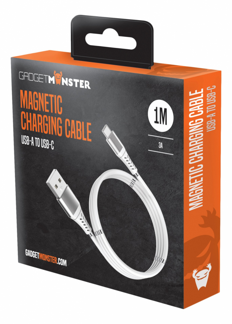 GADGETMONSTER Magnetic USB-C Charge Cable, no cable clutter, 2.4A, 1 m