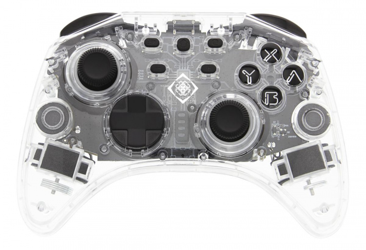 DELTACO Nintendo Switch Controller, transparent, RGB, macro buttons