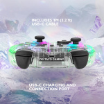 DELTACO Nintendo Switch Controller, transparent, RGB, macro buttons
