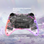 DELTACO Nintendo Switch Controller, transparent, RGB, macro buttons