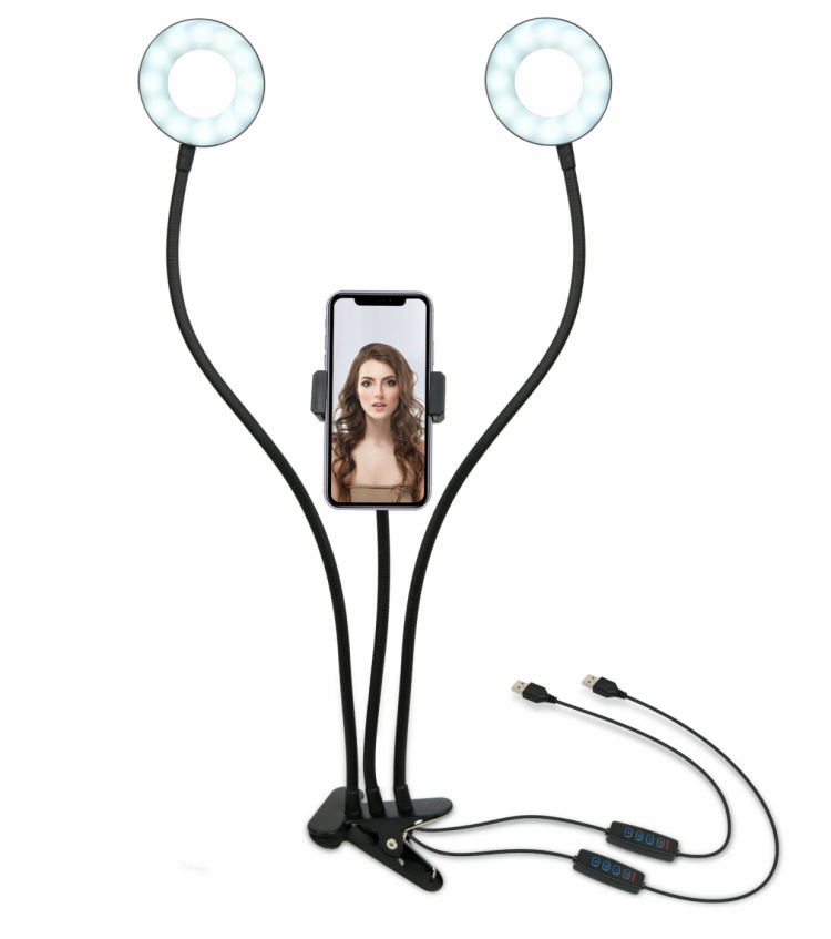 United VBL2177 Dubbel Ringlight med mobilhållare
