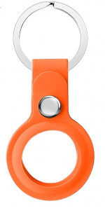 Silicone holder for AirTag with keychain, Orange