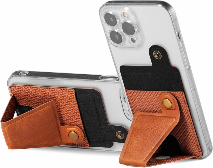 PU leather card holder with stand, Green