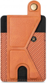 PU leather card holder with stand, Brown