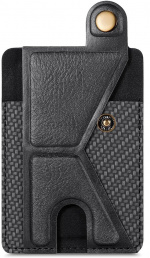 PU leather card holder with stand, Black