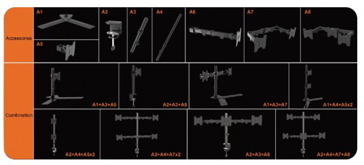 Cepter Desk stand for an expandable Cepter screen mounting system