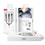 Xo NB54, 3in1 USB - Lightning, USB-C, microUSB Charging Cable (3A) 1.2m