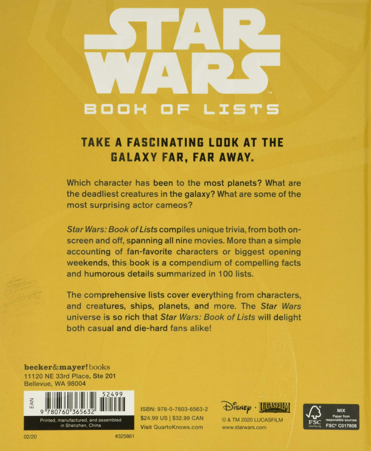 Star Wars: Book of Lists, English