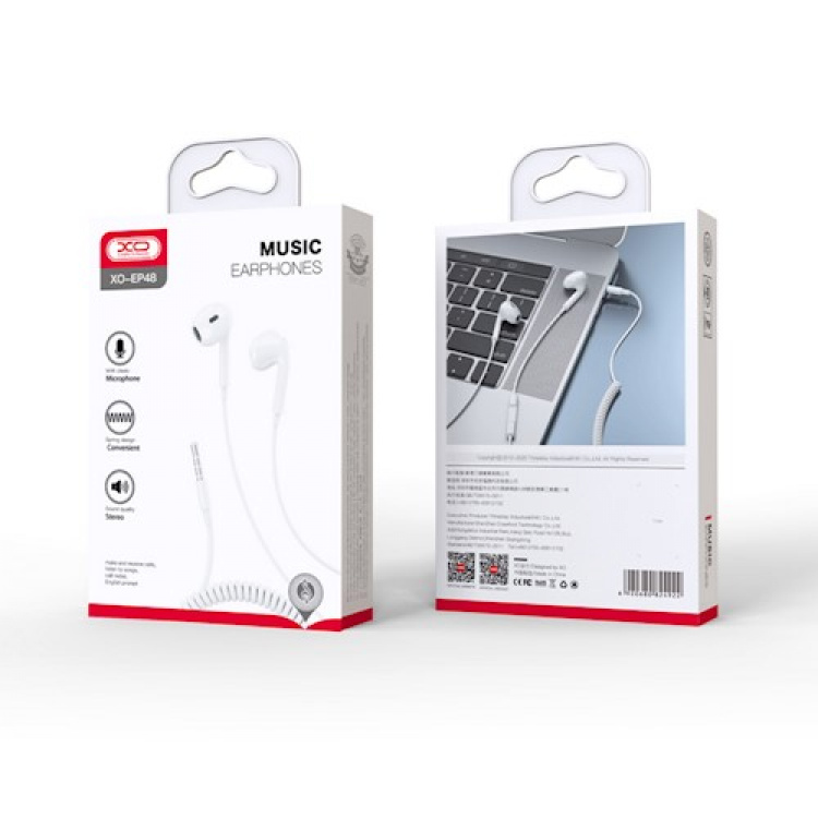 XO Wired earphones EP48 3,5mm, White