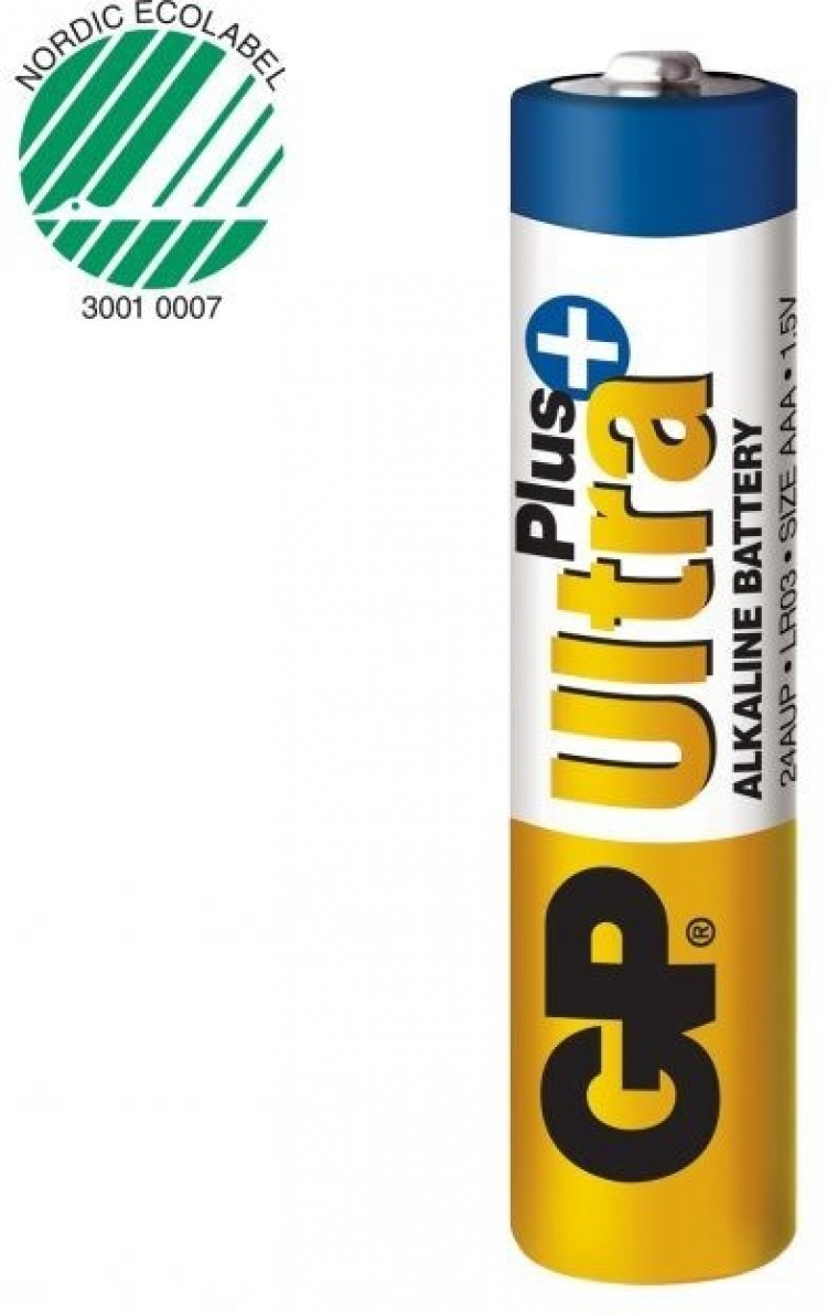 GP Ultra Plus Alkaline AAA battery, 24AUP/LR03, 4-pack GP Ultra Plus Alkaline AAA battery, 24AUP/LR03, 4-pack