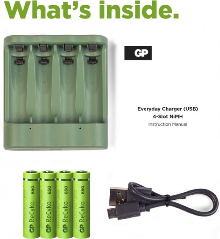 GP ReCyko battery charger incl. AAA batteries