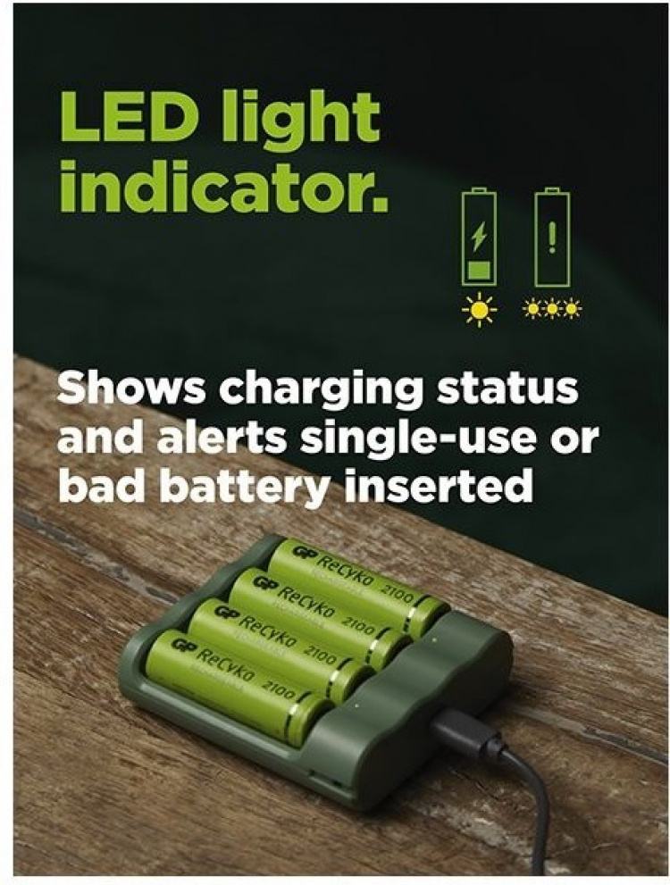 GP ReCyko battery charger incl. AAA batteries