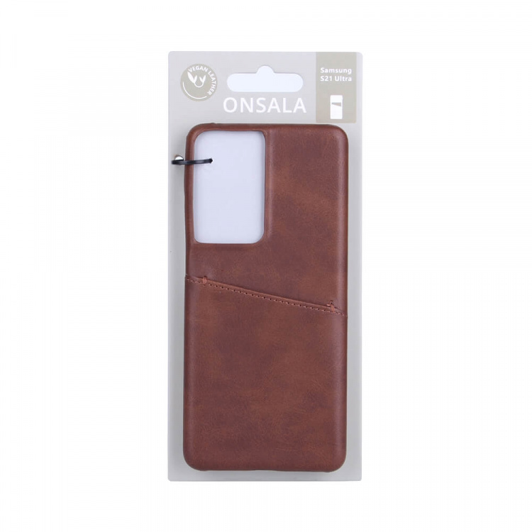 Onsala Mobile Cover Brown with Cardpocket Samsung S21 Ultra /S30 Ultra 5G