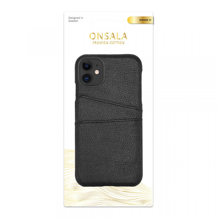 Onsala Mobile Cover Leather Black iPhone 11 Onsala Mobile Cover Leather Black iPhone 11