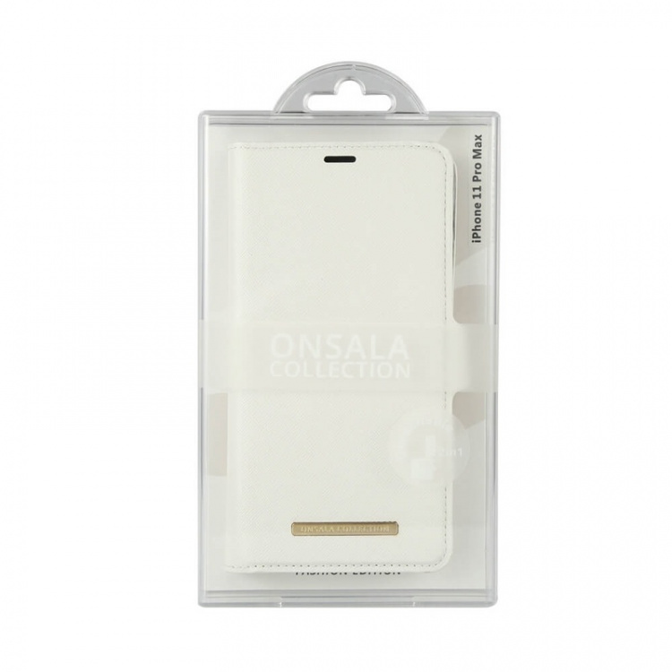 Onsala Wallet Case Saffiano White - iPhone 11 Pro Max Onsala Wallet Case Saffiano White - iPhone 11 Pro Max