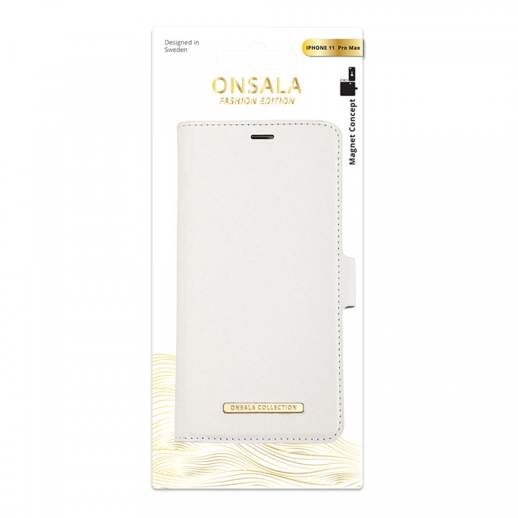 Onsala Wallet Case Saffiano White - iPhone 11 Pro Max Onsala Wallet Case Saffiano White - iPhone 11 Pro Max