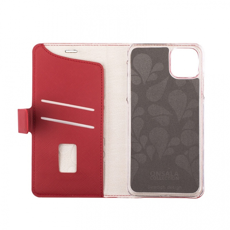 Onsala Wallet Case Saffiano Red - iPhone 11 Pro Max