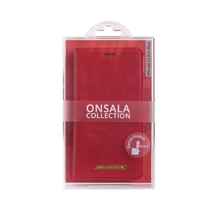 Onsala Wallet Case Saffiano Red - iPhone 11 Pro Max