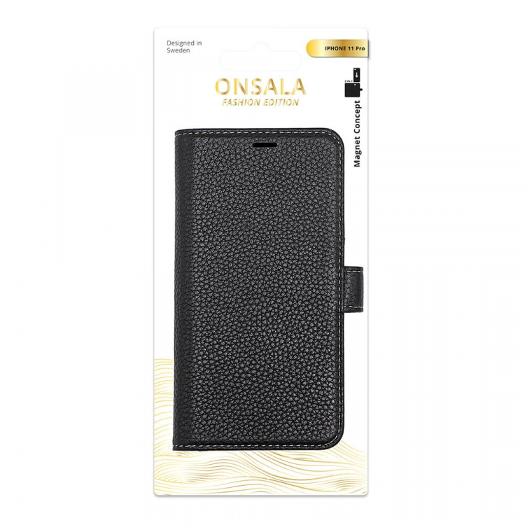 Onsala Wallet Leather Black iPhone 11 Pro