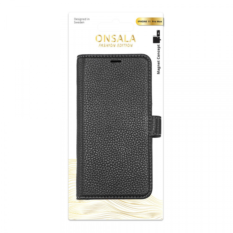 Onsala Wallet Leather Black iPhone 11 Pro Max Onsala Wallet Leather Black iPhone 11 Pro Max