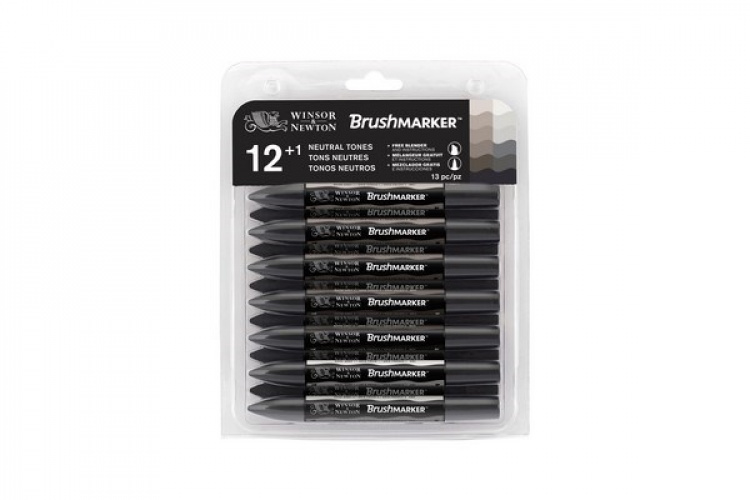 Winsor Brushmarker 12st, Greys