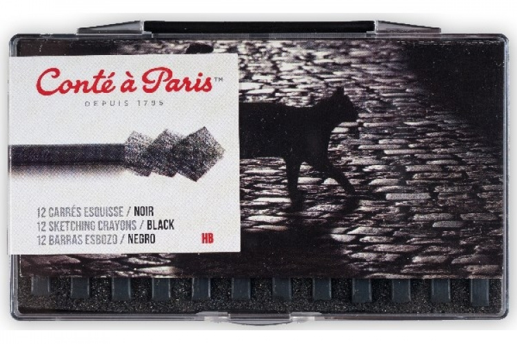 Conté à Paris Pastellkritor 2B Svart, 12st