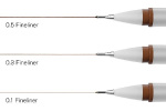 Winsor Fineliner Sepia 3st 0.1, 0.3, 0.5mm