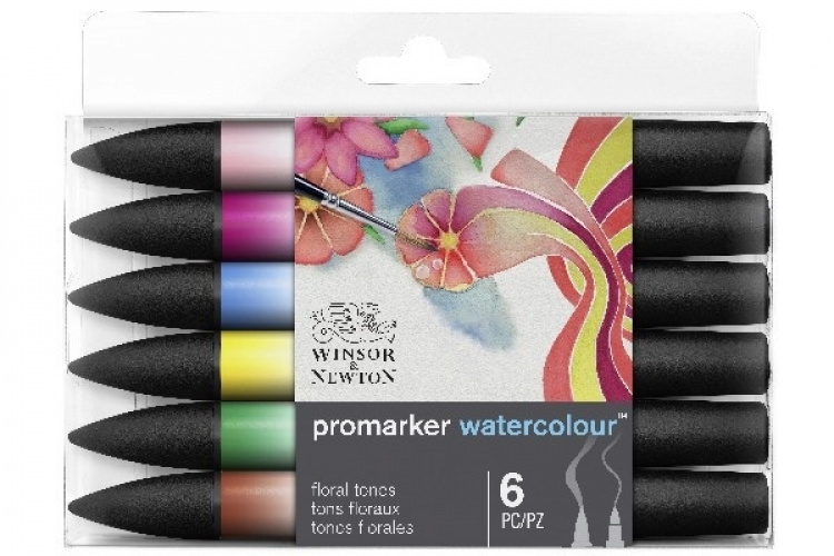 Winsor WaterColour Marker 6-pack, Floral tones set