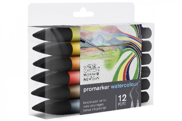Winsor WaterColour Marker 12-pack, Landscape tones set