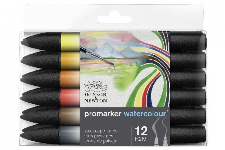 Winsor WaterColour Marker 12-pack, Landscape tones set