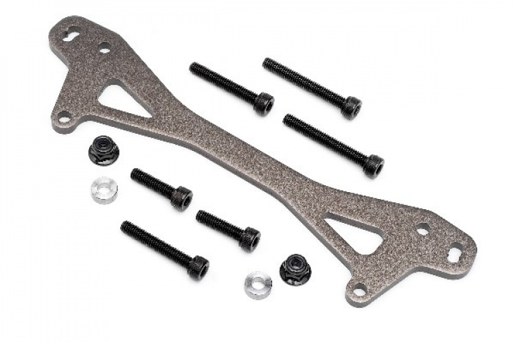 Rear Shock Mount Plate A (Gunmetal/+12Mm)