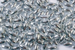 Risformade plastpärlor 3x6 500g, Silver