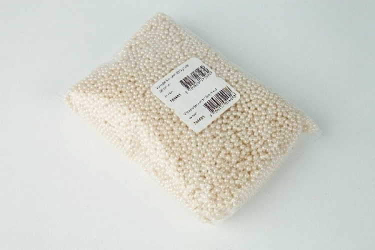 Plastpärlor 4mm 500g, Vit