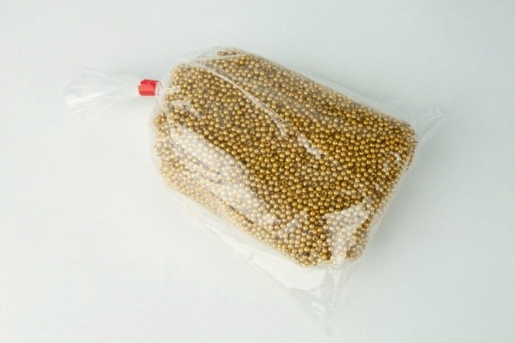 Plastpärlor 4mm 500g, Matt guld
