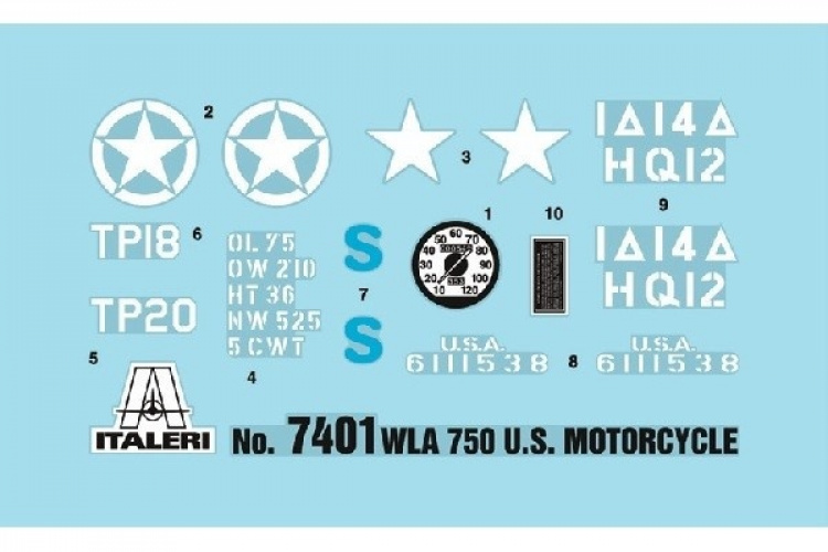 Italeri 1:9 WLA 750 US Military Motorcycles