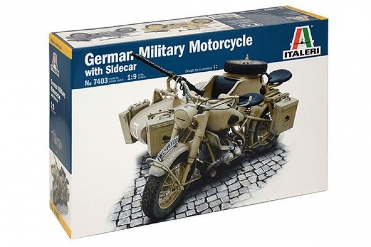 Italeri 1:9 BMW R75 German Milit. Motor. w/Sidecar