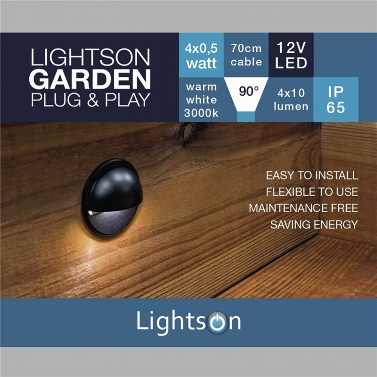 LightsOn Aries 4 lampor 10lm Ø3,5cm Sva LightsOn Aries 4 lampor 10lm Ø3,5cm Sva