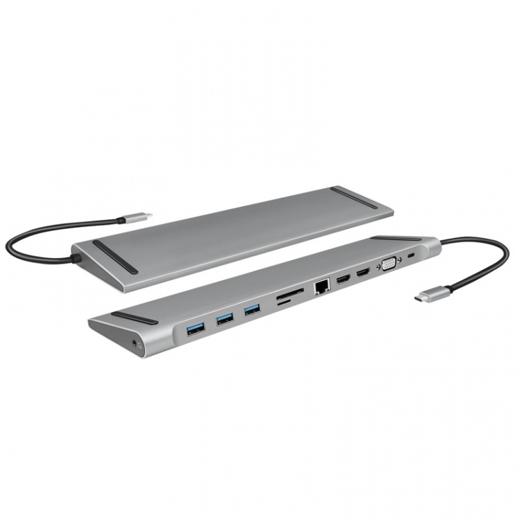 LogiLink USB-C-Docka 11-in-1 HDMI/VGA/R