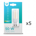 LED lamp, G9, 8W, 230V, 4500K, 5-pack, White neutral