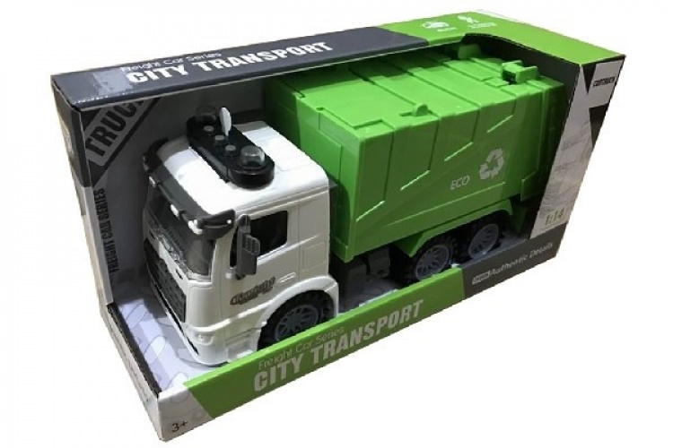 Garbage truck with Light and Sound 1:14, Green