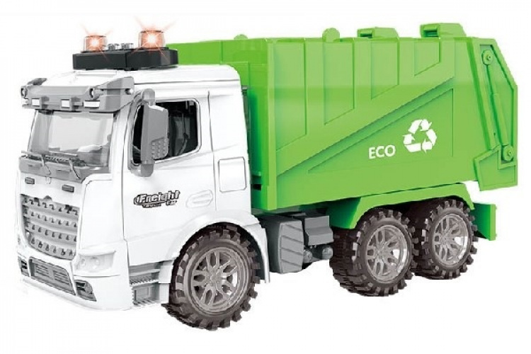 Garbage truck with Light and Sound 1:14, Green